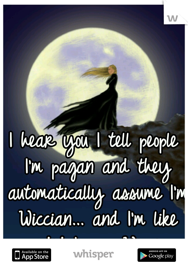 I hear you I tell people I'm pagan and they automatically assume I'm Wiccian... and I'm like no did I say Wiccian