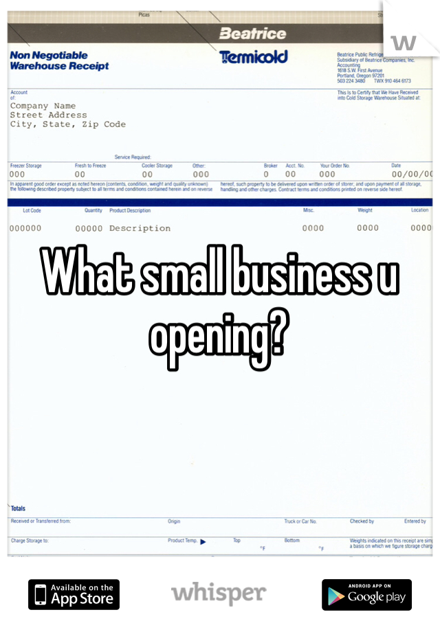 What small business u opening?