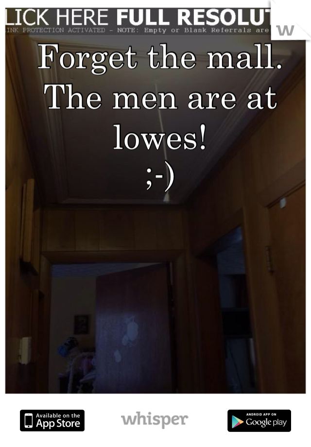 Forget the mall. The men are at lowes!
;-) 