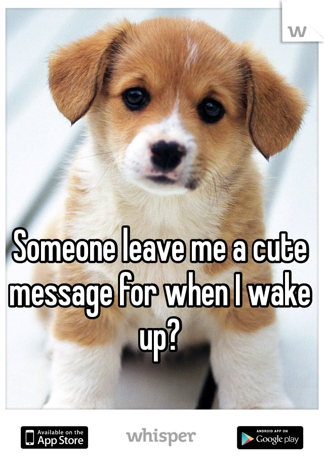 Someone leave me a cute message for when I wake up? 