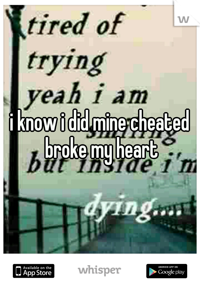 i know i did mine cheated broke my heart