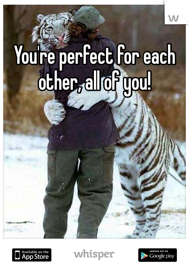 You're perfect for each other, all of you!
