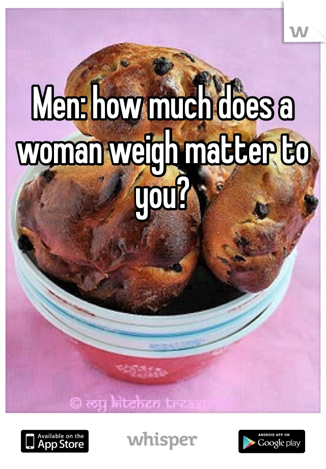 Men: how much does a woman weigh matter to you? 