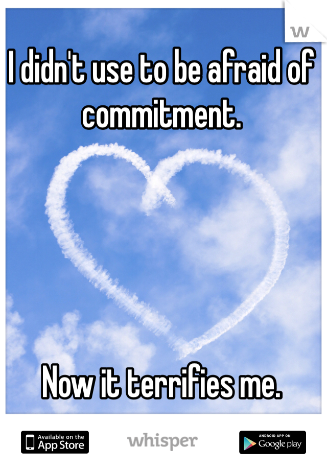 I didn't use to be afraid of commitment.





Now it terrifies me. 