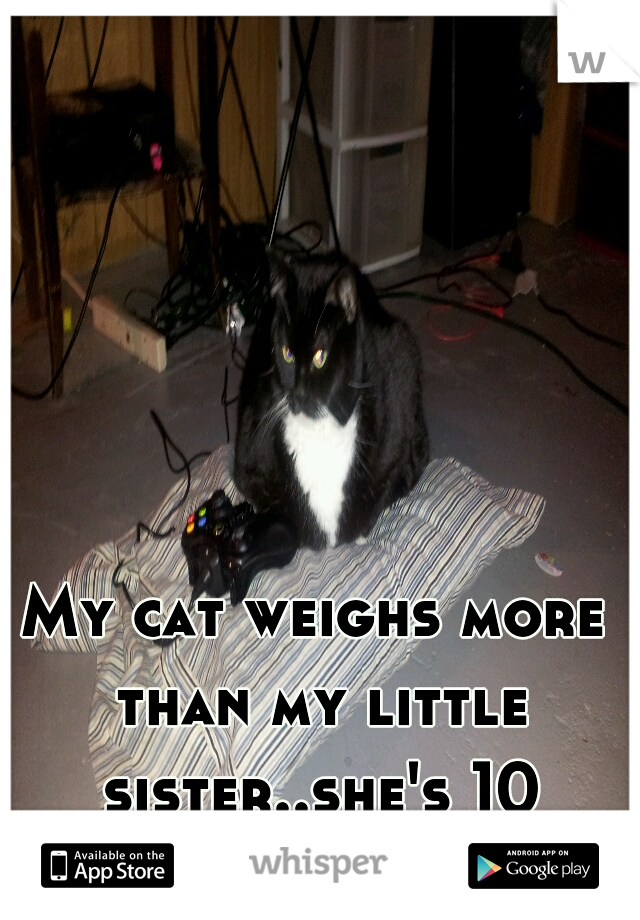 My cat weighs more than my little sister..she's 10