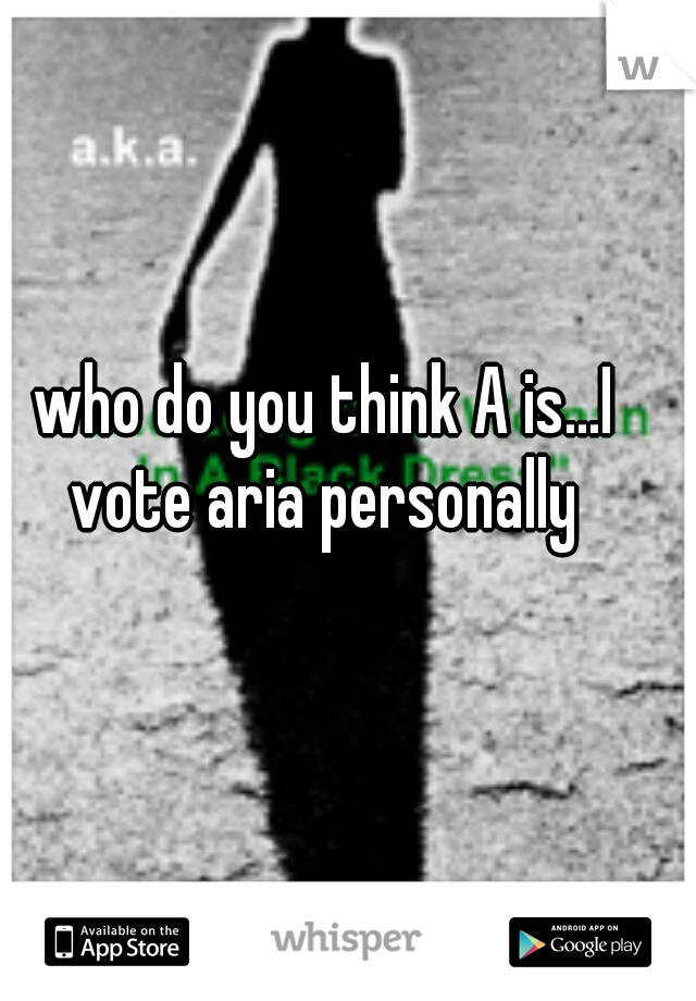 who do you think A is...I vote aria personally 
