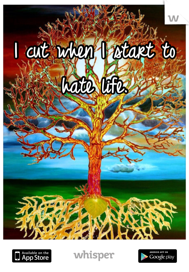 I cut when I start to hate life.