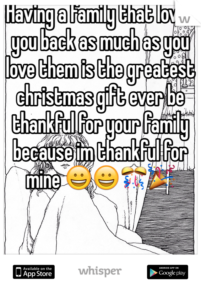 Having a family that loves you back as much as you love them is the greatest christmas gift ever be thankful for your family because im thankful for mine 😀😀🎊🎉