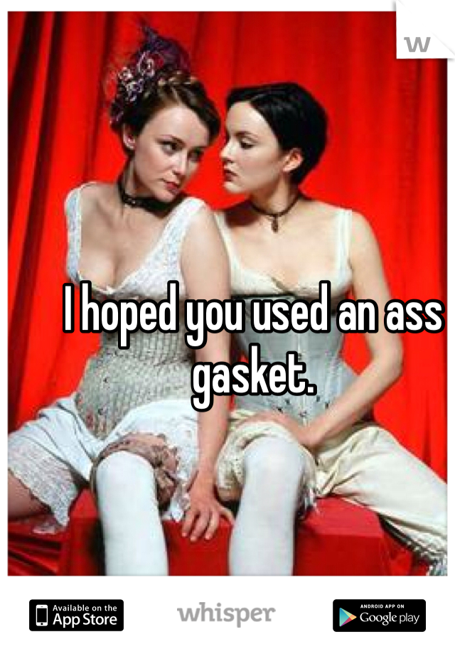 I hoped you used an ass gasket. 