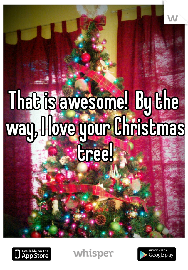 That is awesome!  By the way, I love your Christmas tree!