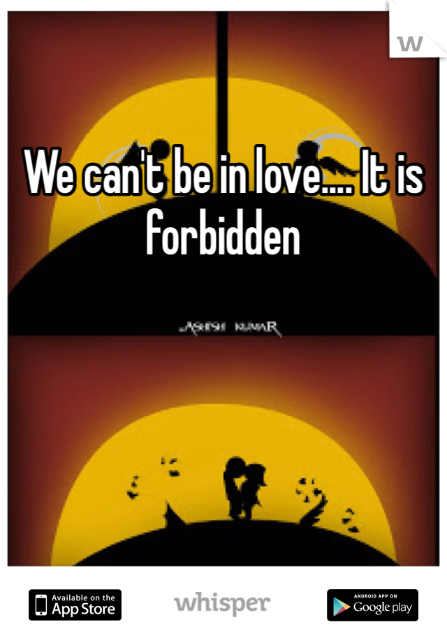 We can't be in love.... It is forbidden 