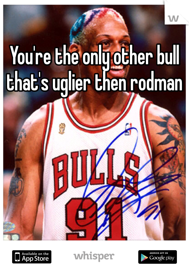 You're the only other bull that's uglier then rodman