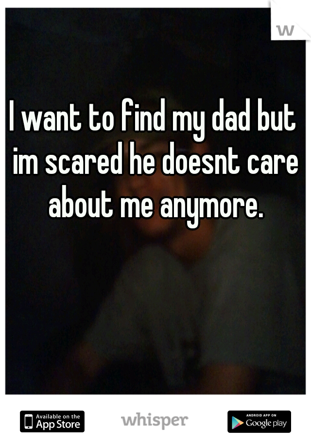 I want to find my dad but im scared he doesnt care about me anymore.