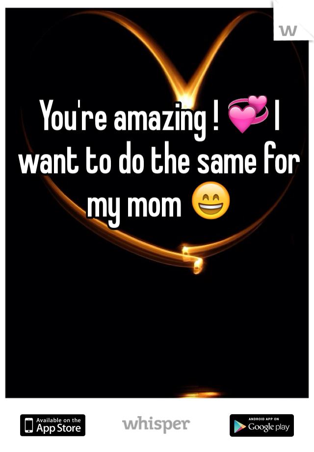 You're amazing ! 💞 I want to do the same for my mom 😄