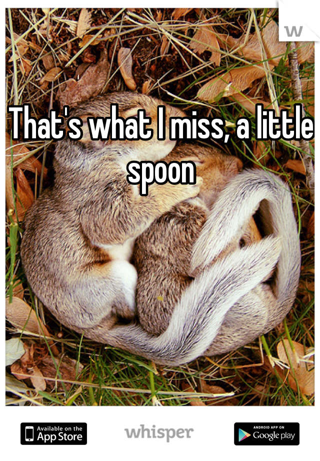 That's what I miss, a little spoon 