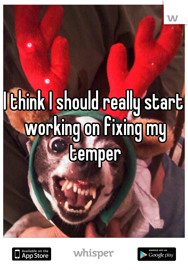 I think I should really start working on fixing my temper