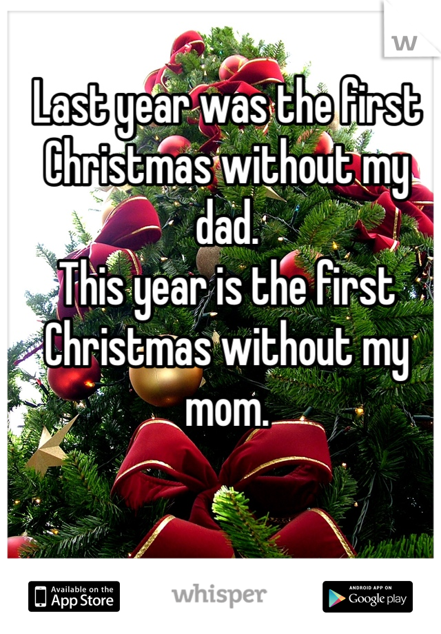 Last year was the first Christmas without my dad.
This year is the first Christmas without my mom.