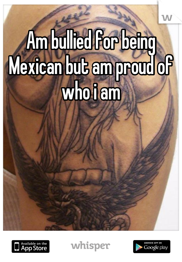 Am bullied for being Mexican but am proud of who i am