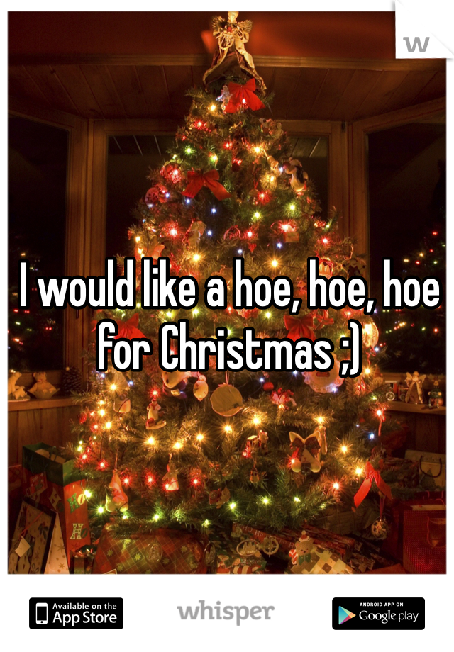 I would like a hoe, hoe, hoe for Christmas ;)