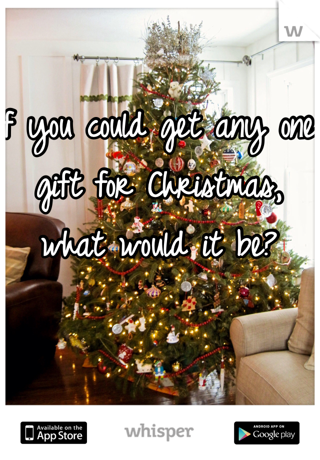 If you could get any one gift for Christmas, what would it be? 