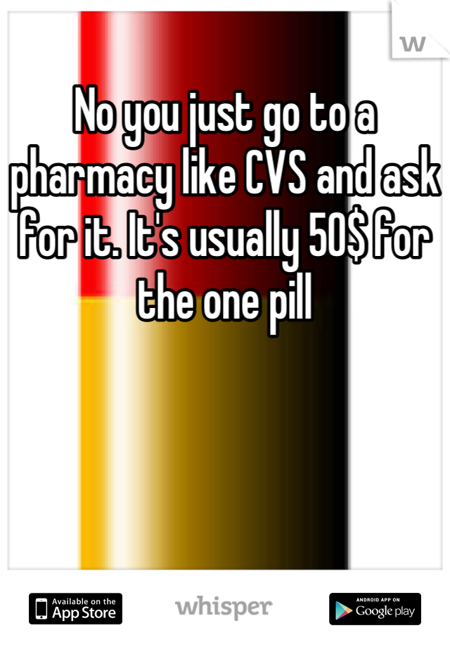 No you just go to a pharmacy like CVS and ask for it. It's usually 50$ for the one pill