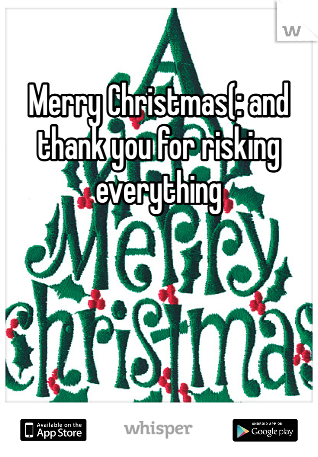 Merry Christmas(: and thank you for risking everything 