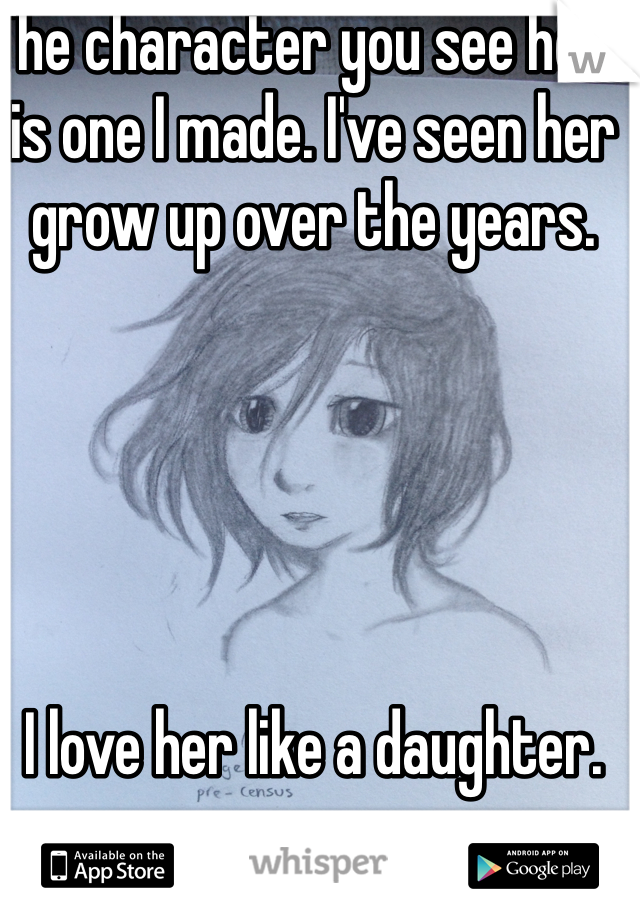 The character you see here is one I made. I've seen her grow up over the years. 





I love her like a daughter. 