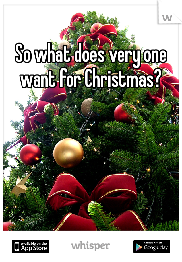 So what does very one want for Christmas? 