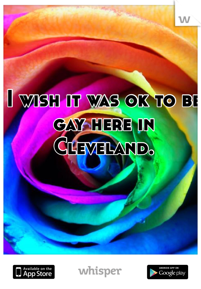 I wish it was ok to be gay here in Cleveland. 