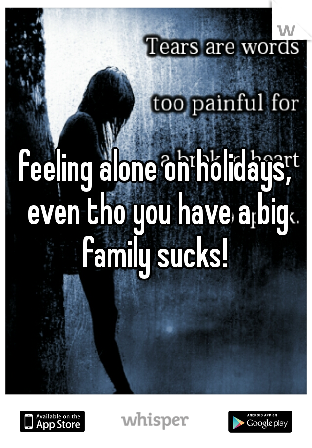 feeling alone on holidays, even tho you have a big family sucks! 