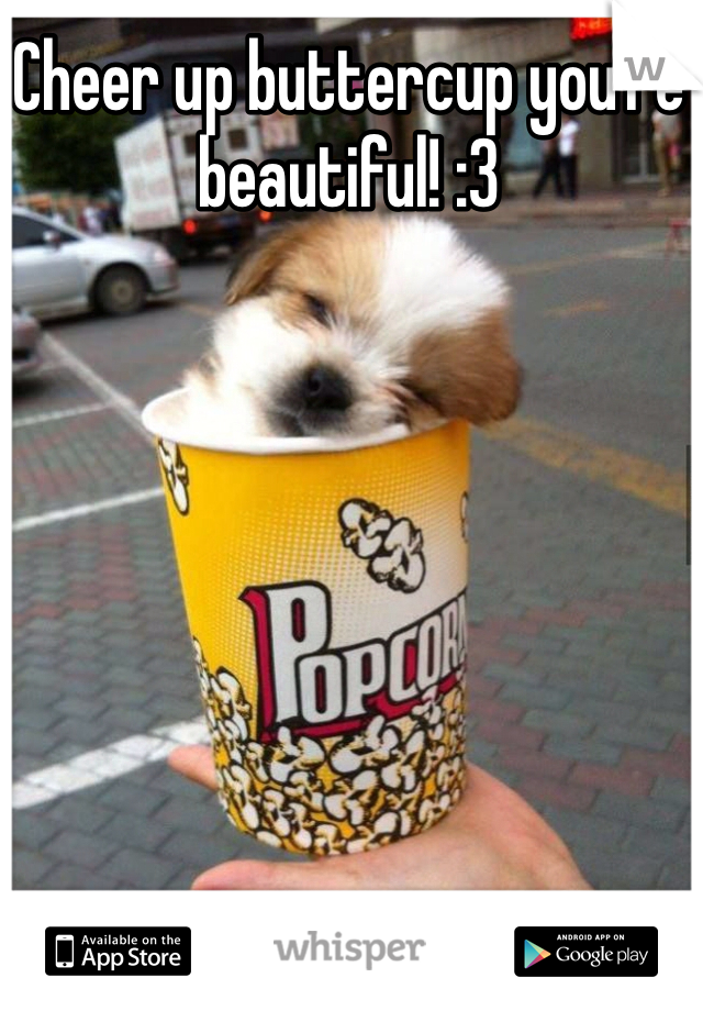 Cheer up buttercup you're beautiful! :3