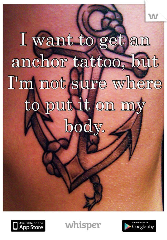 I want to get an anchor tattoo, but I'm not sure where to put it on my body. 