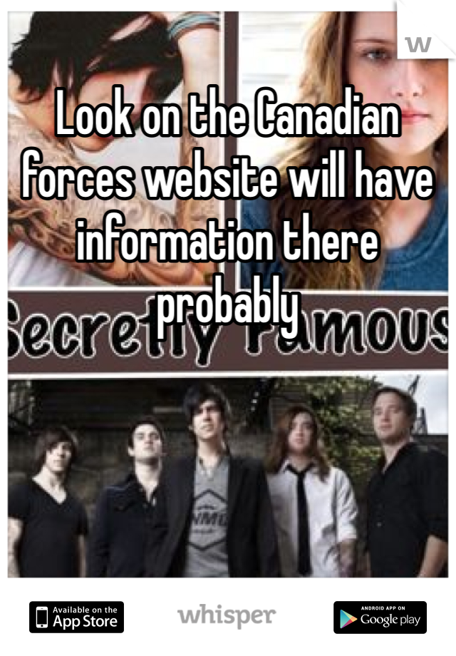 Look on the Canadian forces website will have information there probably