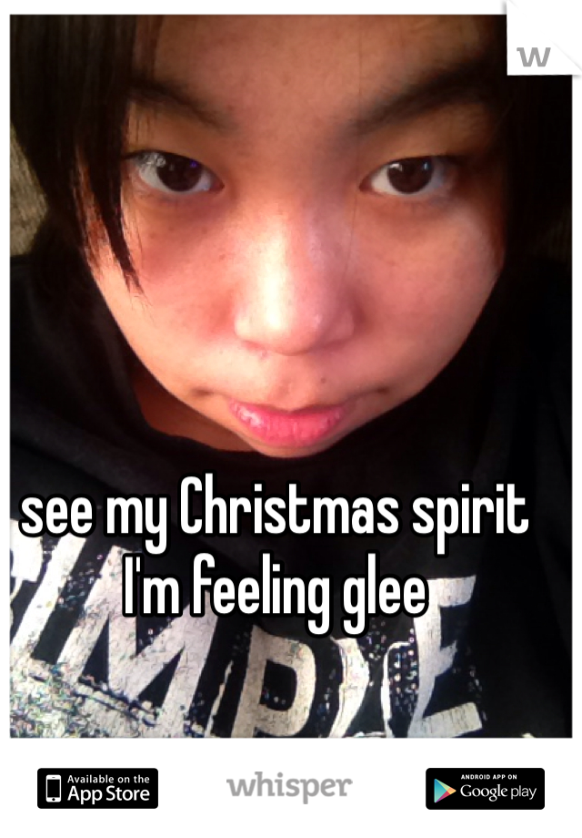 see my Christmas spirit I'm feeling glee