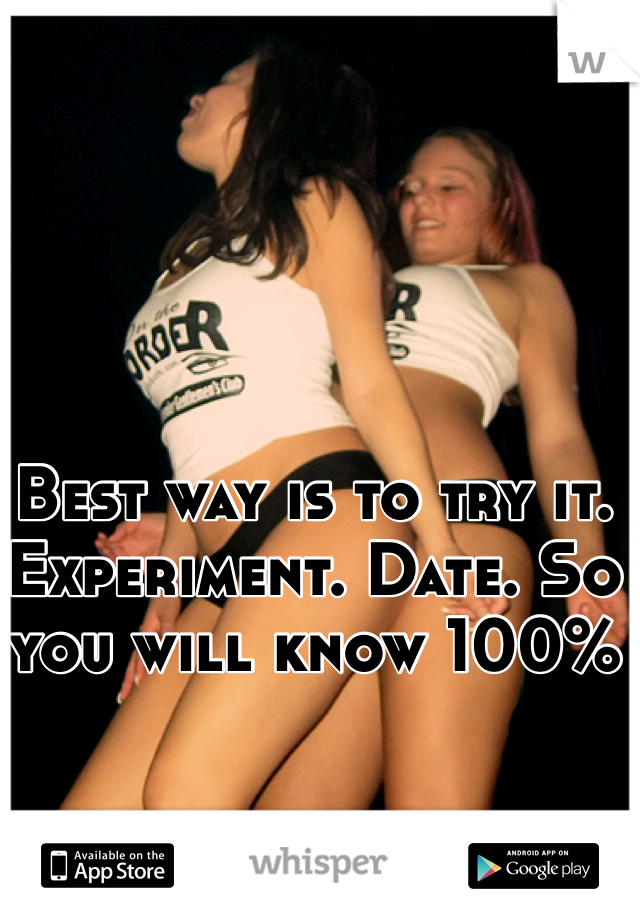 Best way is to try it. Experiment. Date. So you will know 100%
