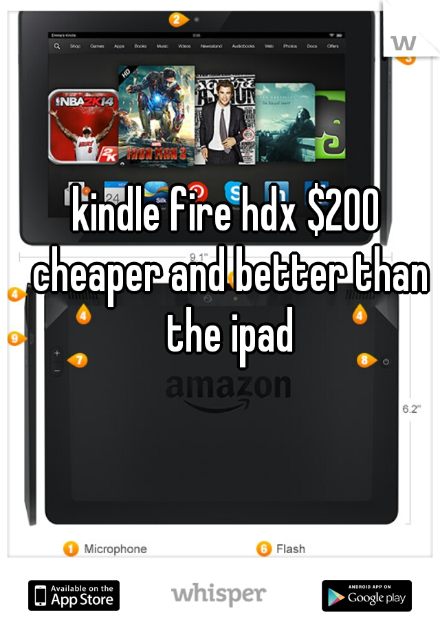 kindle fire hdx $200 cheaper and better than the ipad