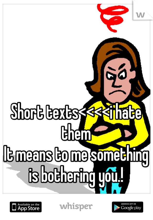 Short texts<<<<i hate them
It means to me something is bothering you.! 