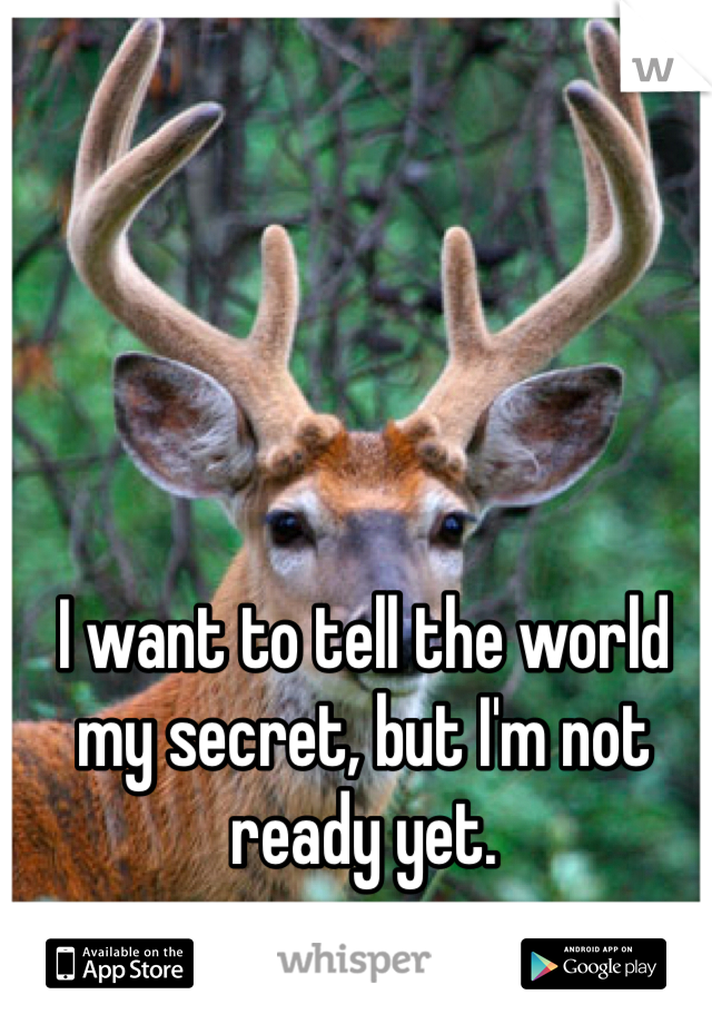 I want to tell the world my secret, but I'm not ready yet.