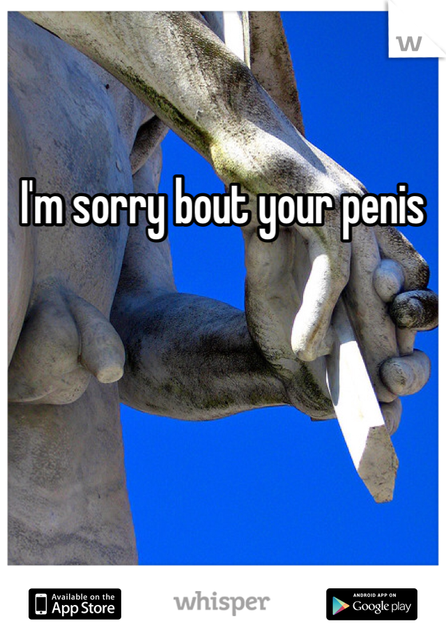 I'm sorry bout your penis