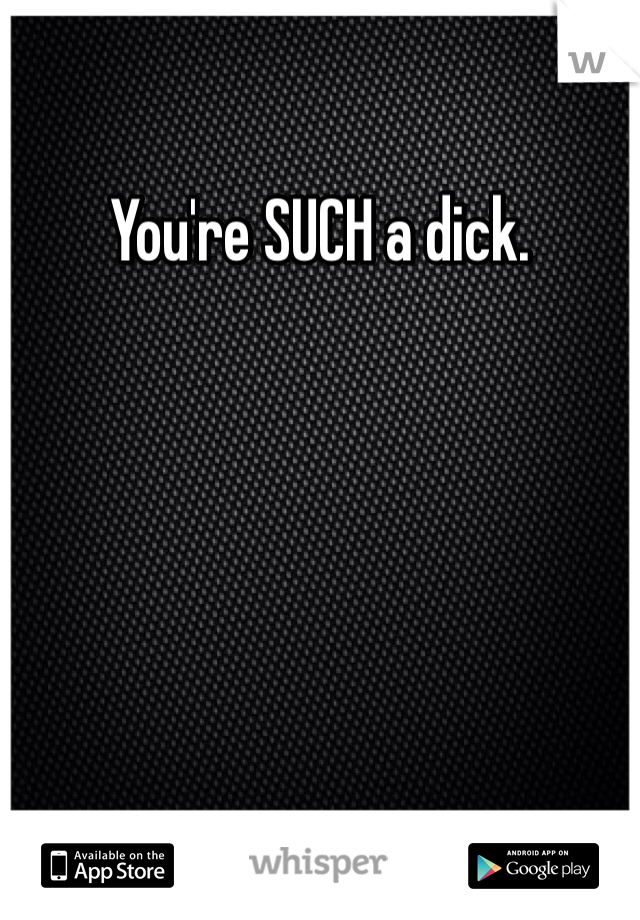 You're SUCH a dick. 