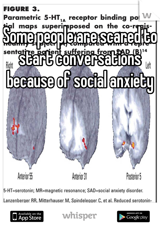 Some people are scared to start conversations because of social anxiety