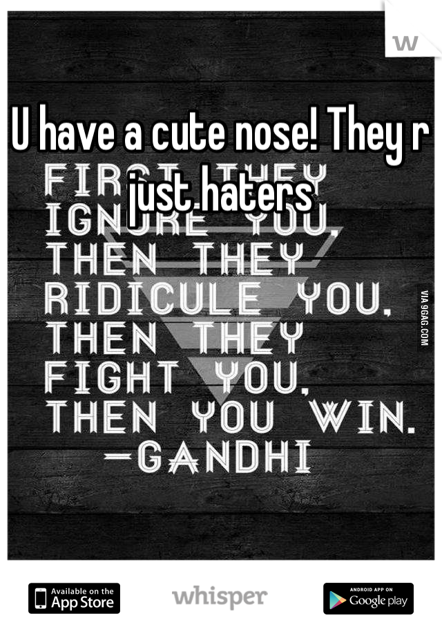 U have a cute nose! They r just haters