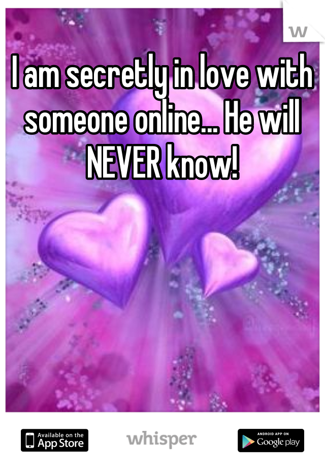 I am secretly in love with someone online... He will NEVER know!