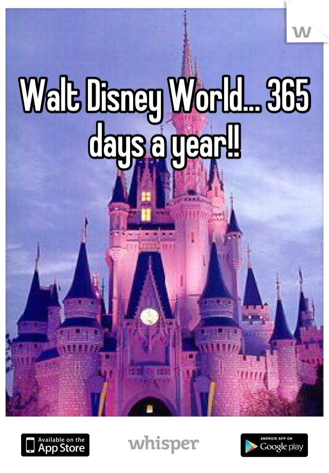 Walt Disney World... 365 days a year!!