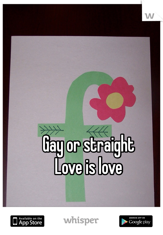 Gay or straight 
Love is love