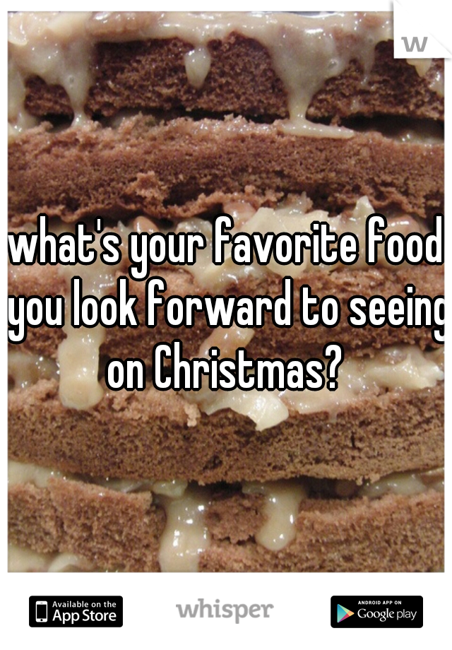 what's your favorite food you look forward to seeing on Christmas? 