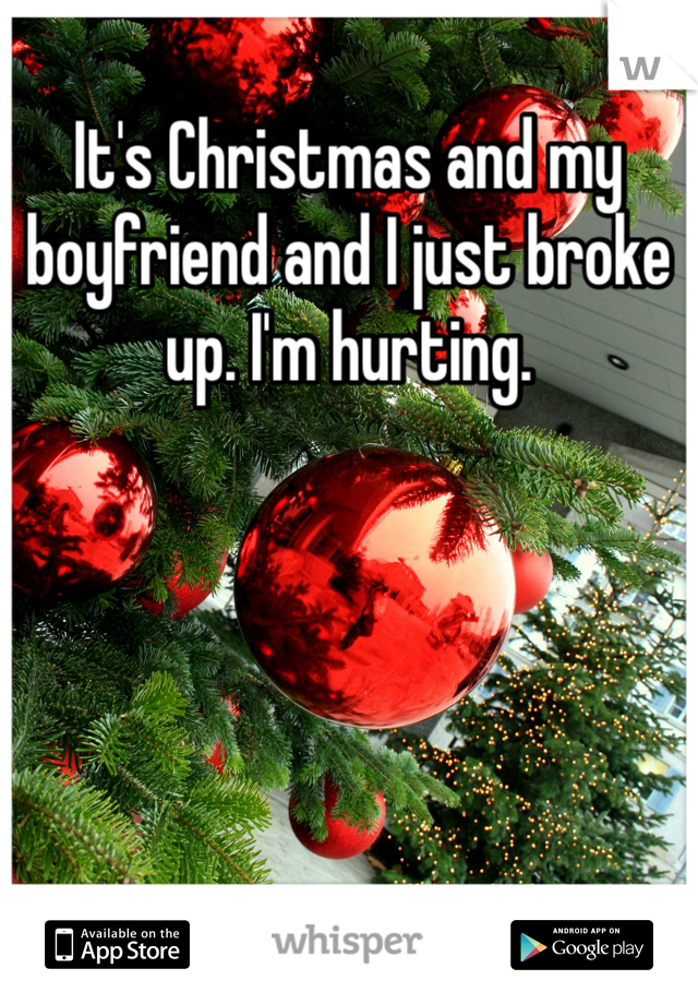 It's Christmas and my boyfriend and I just broke up. I'm hurting.