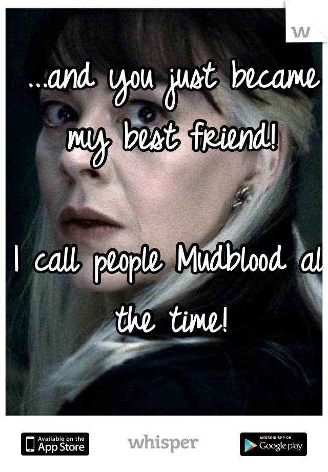 ...and you just became my best friend!

I call people Mudblood all the time!