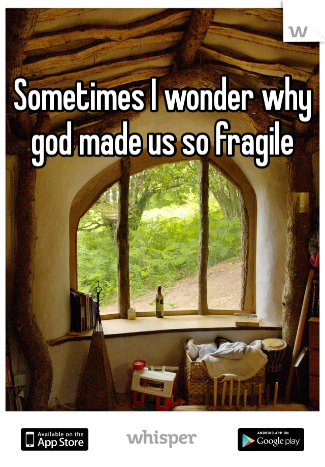 Sometimes I wonder why god made us so fragile