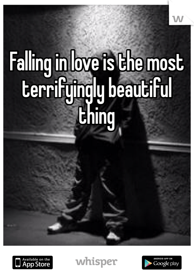 Falling in love is the most terrifyingly beautiful thing